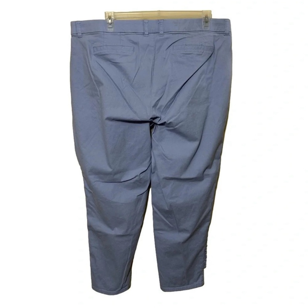 Lane Bryant Side Ruffle Cropped Ankle Pants Women 20 Plus Size Periwinkle - Picture 3 of 6